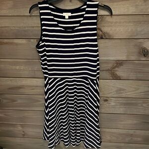 Navy striped tank dress
